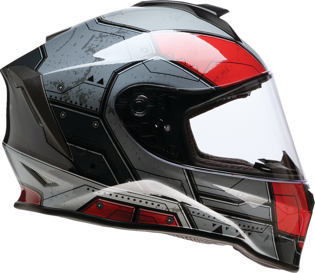 Z1R Youth Warrant 2.0 street full face helmet in black and red, medium size, featuring a child-friendly design and ventilation.
