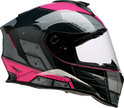 Z1R Youth Warrant 2.0 street full face helmet in black and pink with small size, featuring a sleek design and ventilation.