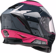 Z1R Youth Warrant 2.0 street full face helmet in black and pink for kids, small size, with visor and ventilation details.