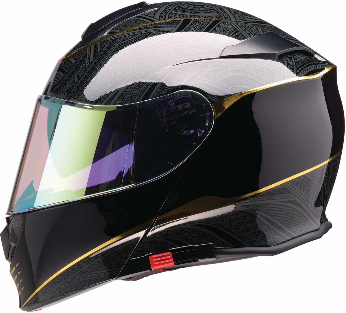 Z1R Solaris 2.0 Notorious black modular street helmet with open face and visor, size XS, front view.
