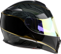 Z1R Solaris 2.0 Notorious black modular full face street helmet with XS size, featuring sleek design and secure chin strap.