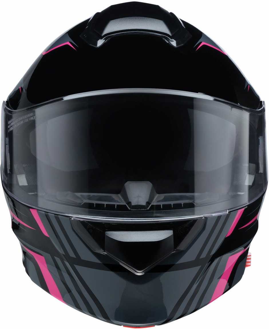 Pink Z1R Solaris 2.0 modular street helmet with open face and full face design, shown in XS size.