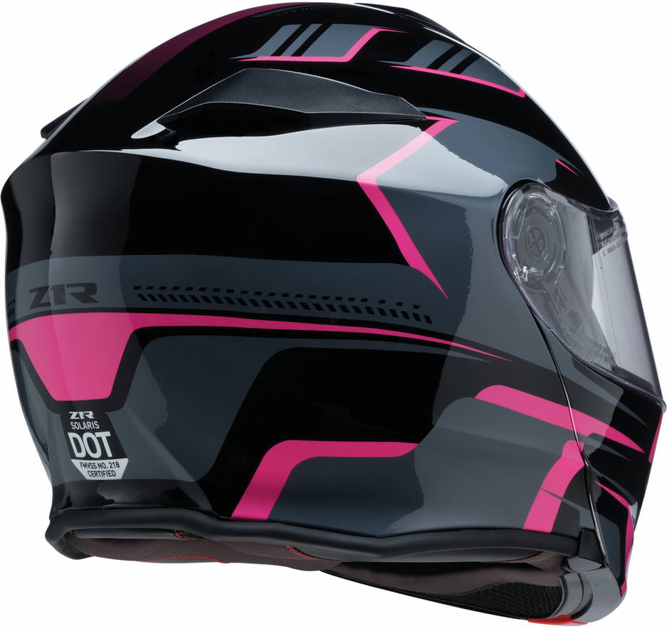 Z1R Solaris 2.0 Slater pink modular street helmet with full face design, size XS, shown from front view.