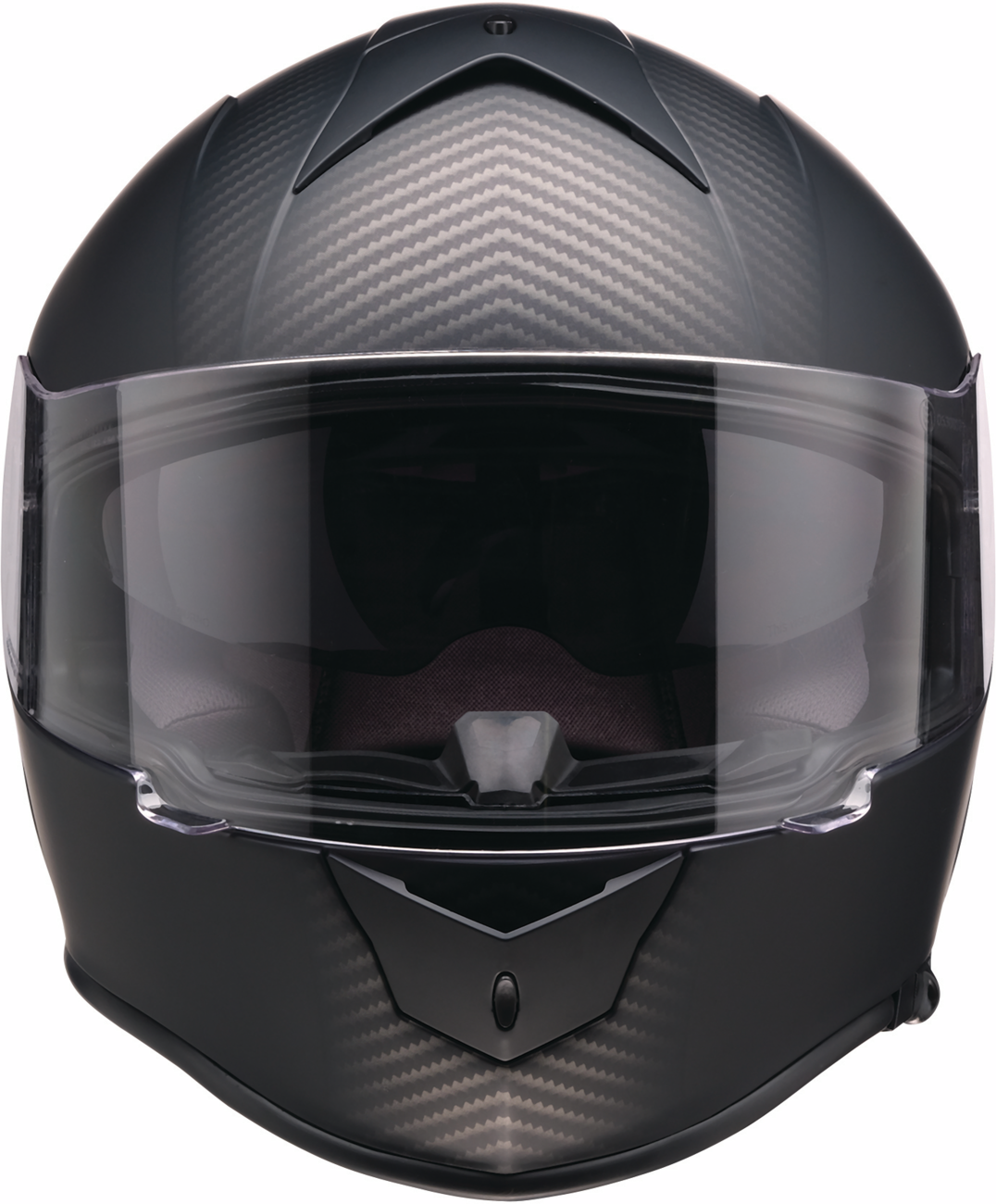 Z1R Warrant Carbon Black full face street helmet for adults, medium size, with sleek black design and durable construction.
