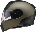 Z1R Warrant helmet in carbon fiber with green accents, street full face adult helmet, XS size.