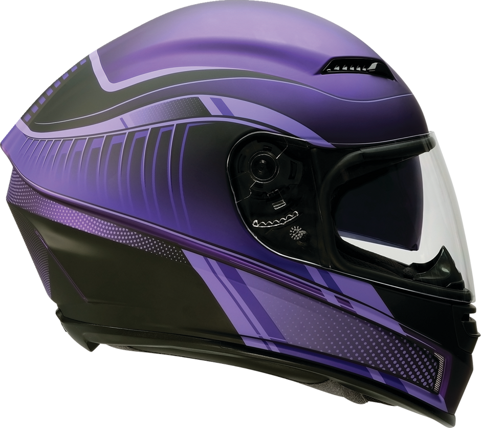 Z1R Jackal Street Full Face Helmet in Dark Matter purple with medium size, designed for adult motorcycle riders.