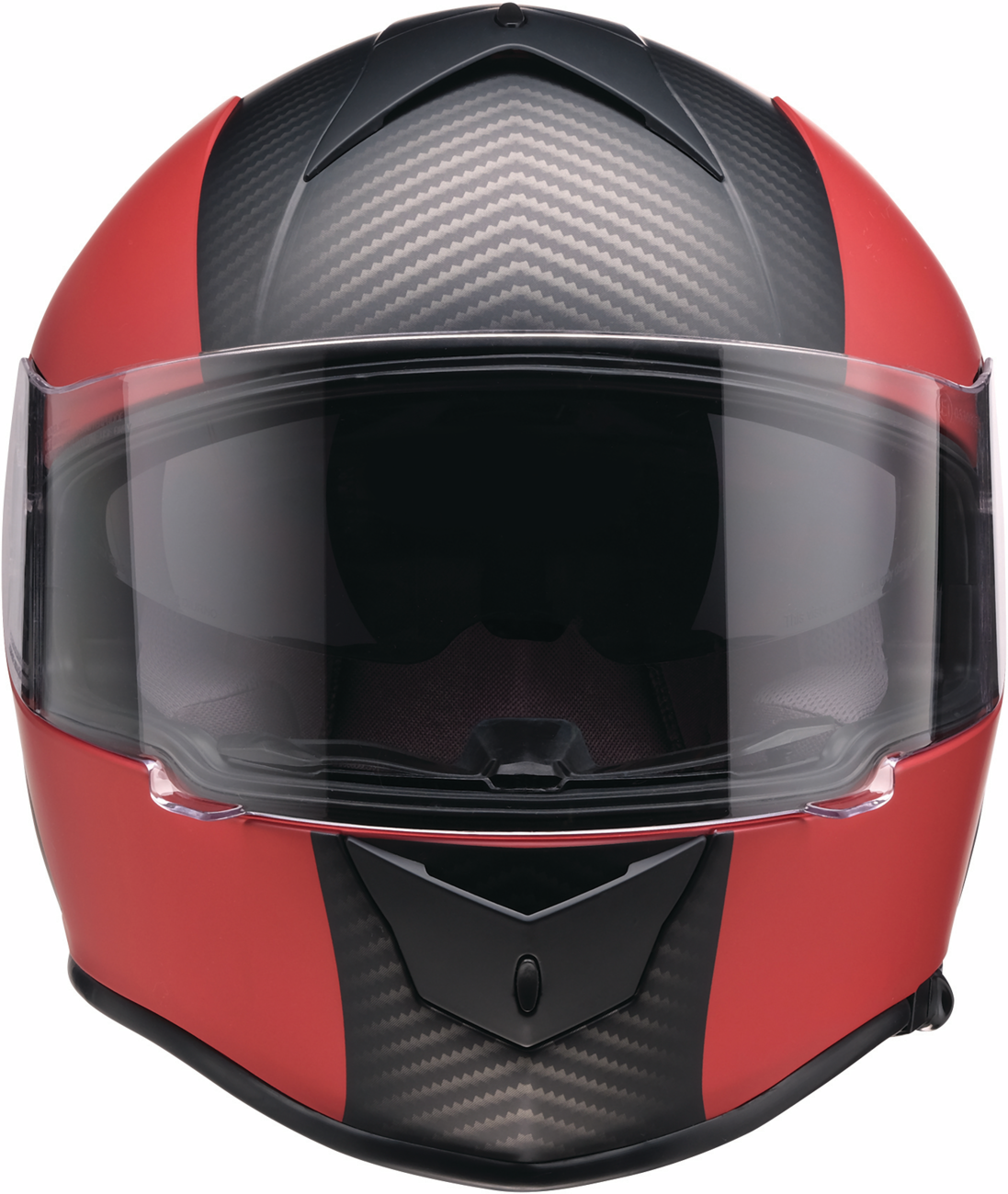 Z1R Warrant full face street helmet in carbon fiber with red accents, XS size, designed for adult motorcycle riders.