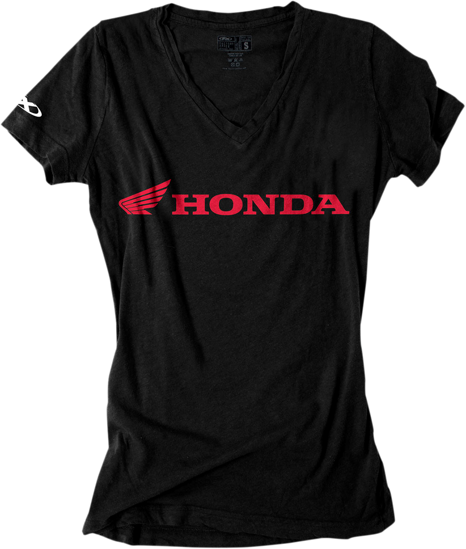 FACTORY EFFEX Women's Honda V-Neck T-Shirt - Black - Small 16-88340