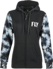 Women's Fly Tie Dye Zip Up Hoodie Black/Grey Xl
