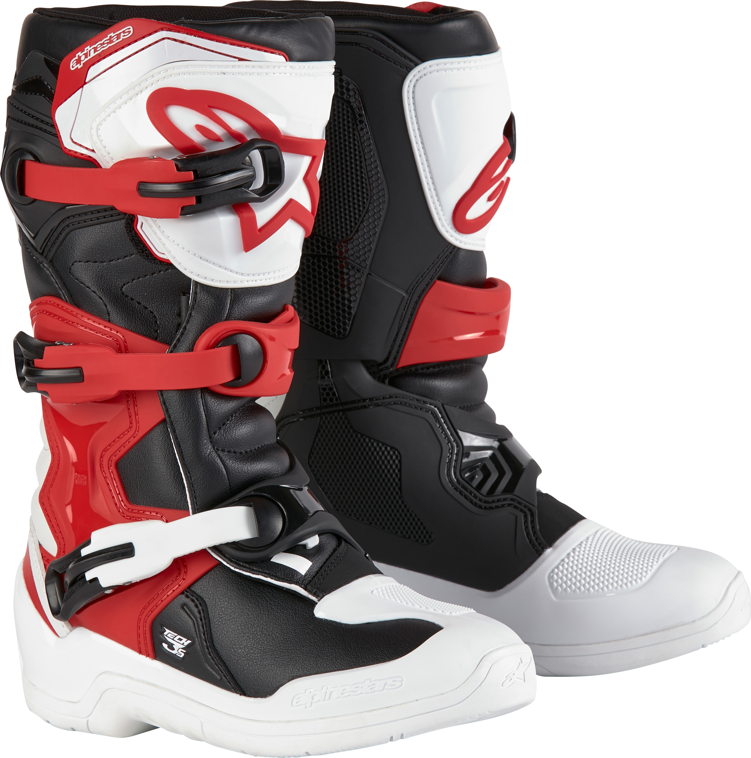 Tech 3s Youth Boots Wht/Blk/Bt Red Sz 3