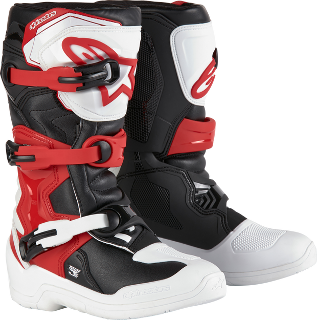 Tech 3s Youth Boots Wht/Blk/Bt Red Sz 3
