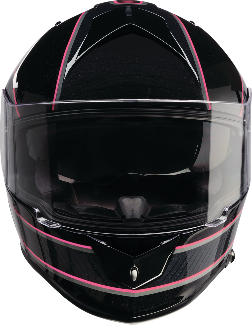 Z1R Warrant Street full face helmet in black and pink, XS size, with sleek design and adjustable strap, for adult motorcycle riders.