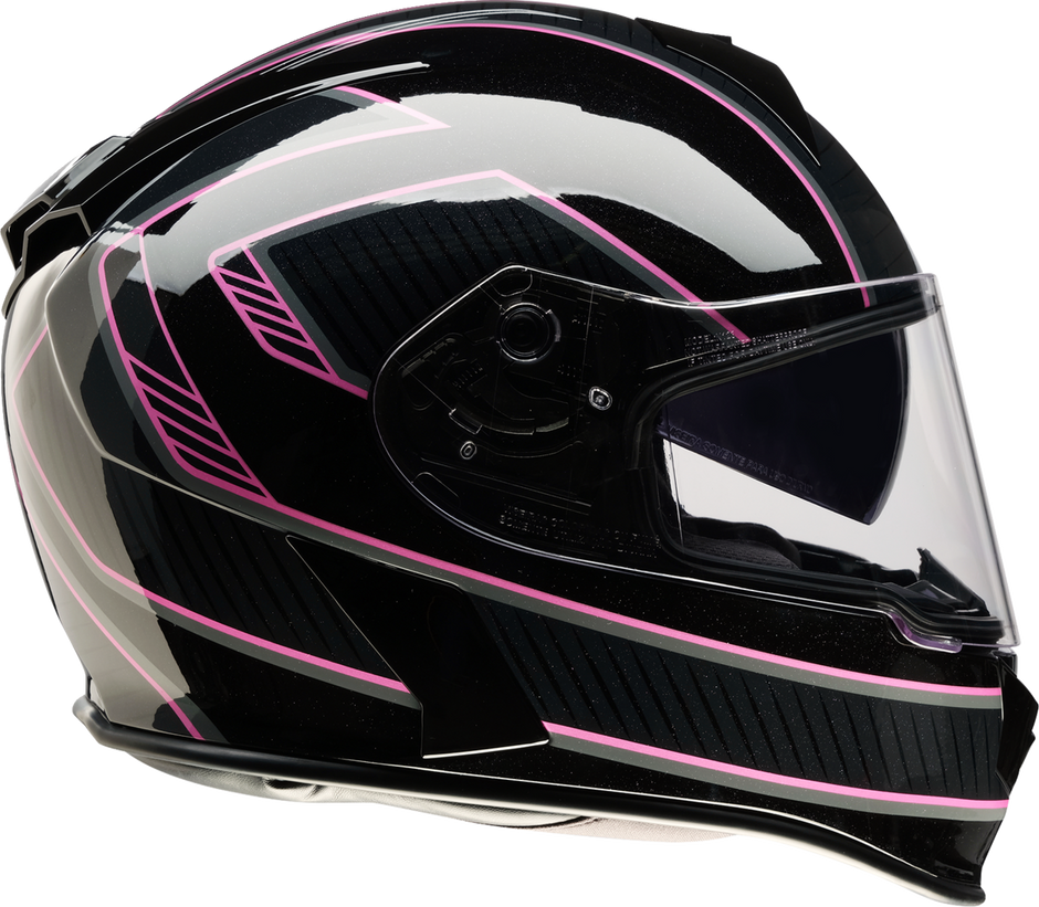 Z1R Warrant Street Full Face Helmet in black and pink, XS size, designed for adult street riding.