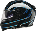 Z1R Warrant Street Full Face Helmet in black and blue, small size, designed for adult motorcycle riders.
