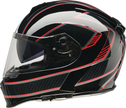 Z1R Warrant street full face helmet in black and red, adult XS size, with aerodynamic design and secure chin strap.