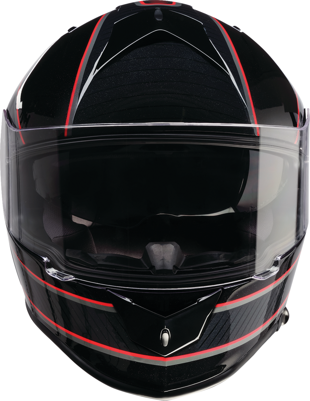 Z1R Warrant street full face helmet in black and red, XS size, with aerodynamic design and secure chin strap.