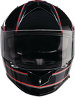 Z1R Warrant street full face helmet in black and red, XS size, with aerodynamic design and secure chin strap.