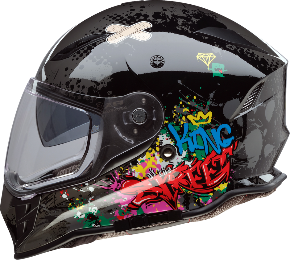 Z1R Nemesis Gray Street Full Face Helmet for adults, large size, with aerodynamic design and ventilation features.