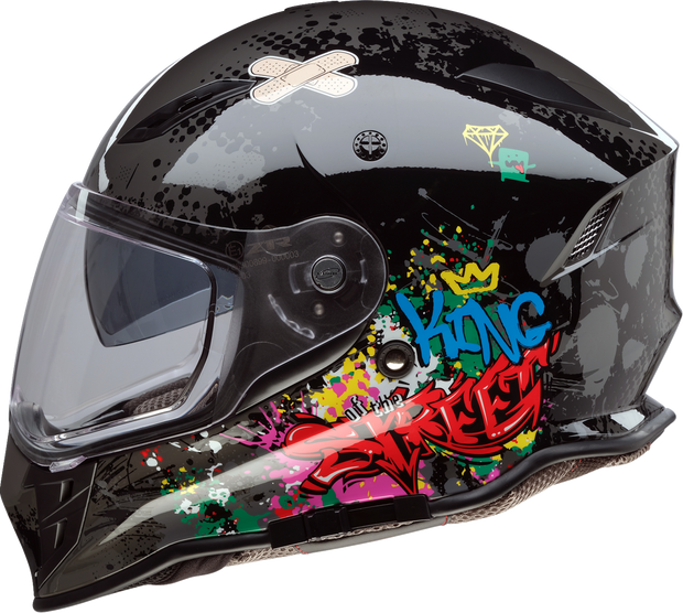 Z1R Nemesis Gray Street Full Face Helmet for adults, large size, with aerodynamic design and ventilation features.