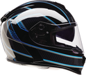 Z1R Warrant street full face helmet in black and blue, small size, with aerodynamic design and clear visor.