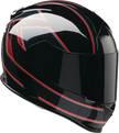 Z1R Warrant Street Full Face Helmet in black and red, adult size XS, with sleek design and aerodynamic shape.