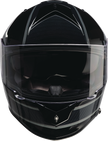 Z1R Warrant Street full face helmet in black and gray, medium size, with sleek aerodynamic design and secure chin strap.