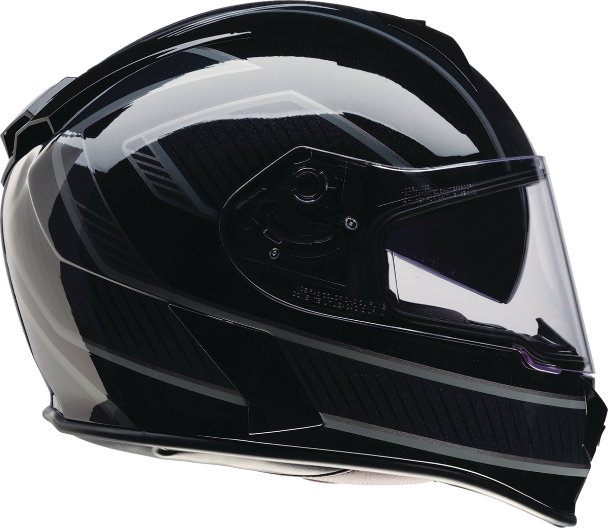 Z1R Warrant Street Full Face Helmet in black and gray, medium size, designed for adult motorcycle riders.