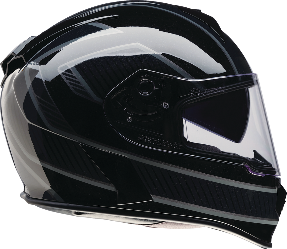 Z1R Warrant Street Full Face Helmet in black and gray, medium size, designed for adult motorcycle riders.