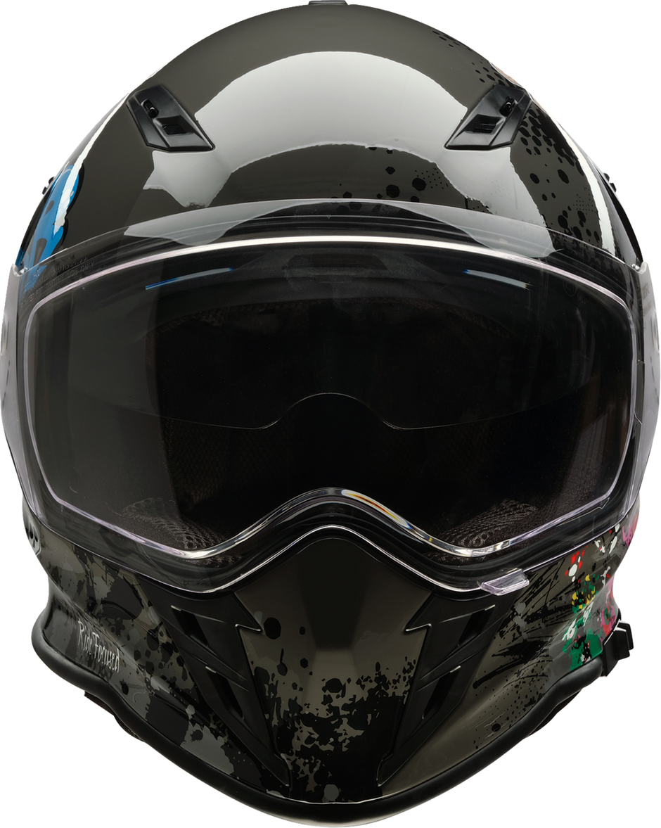 Gray Z1R Nemesis street full-face helmet for adults, size large, with aerodynamic design and ventilation features.