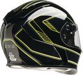 Z1R Warrant street full face helmet in black and hi-viz with XS size, featuring a sleek design and secure fit for adult riders.