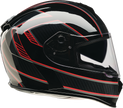 Z1R Warrant street full face adult helmet in black and red, XS size, with aerodynamic design and secure chin strap.
