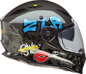 Gray Z1R Nemesis full face street helmet for adults, size large, featuring aerodynamic design and ventilation.
