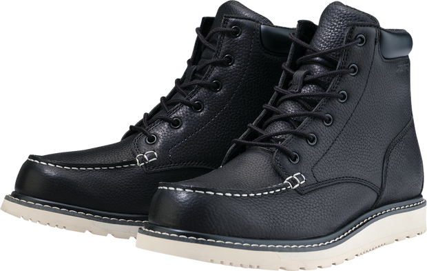 Black Z1R workboots in US size 7 with rugged leather construction and sturdy soles, designed for durability and safety.