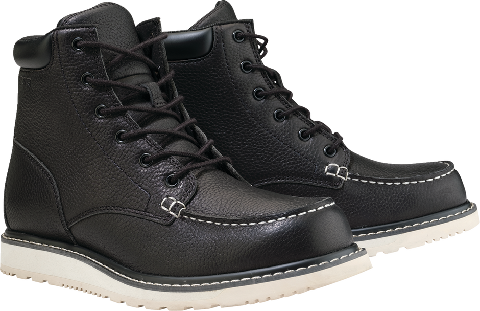 Black Z1R Z1R Workboots in US size 7, featuring durable leather construction and sturdy sole for industrial work environments.