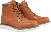 Brown Z1R workboots in US size 7 with sturdy leather construction and rugged sole, designed for durability and safety.