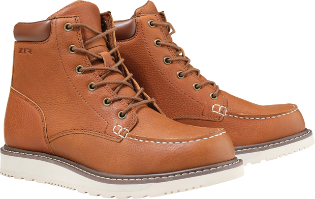 Brown Z1R workboots in US size 7 with sturdy leather construction and rugged sole, designed for durability and safety.