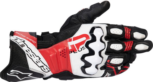 ALPINESTARS GP Plus R V3 Leather Gloves - Black/White/Bright Red - Large 3550825-1304-L