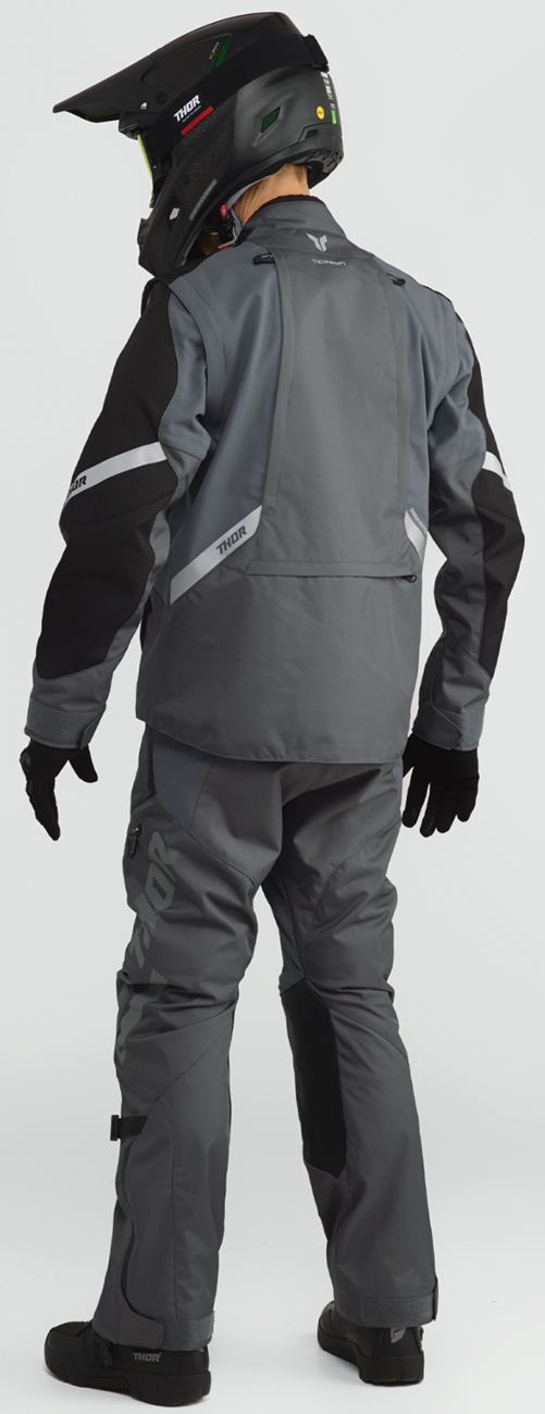 THOR Terrain off-road ATV pants in charcoal color, US size 36, made for durable off-road riding.
