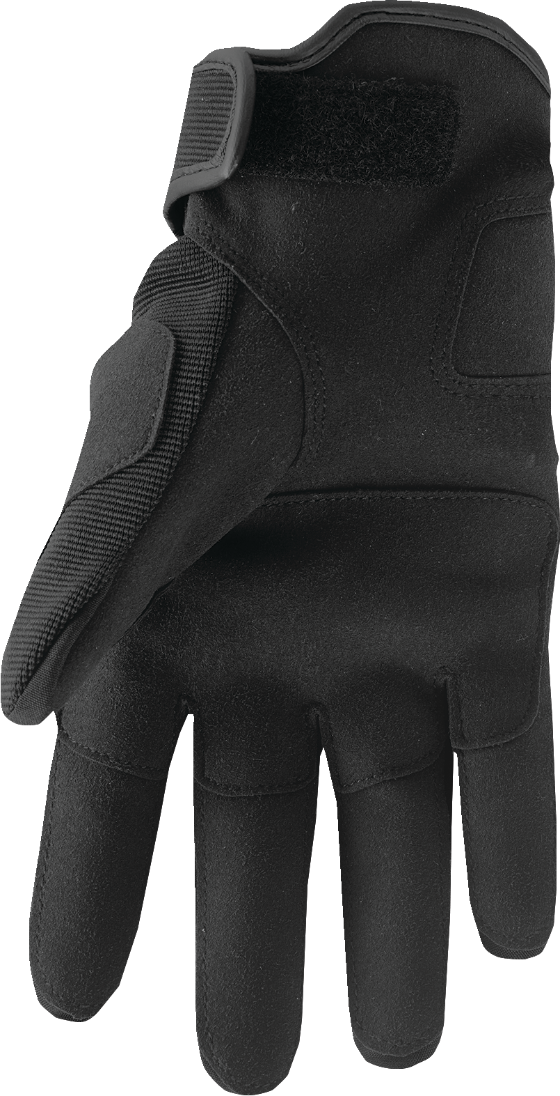 Black THOR Range Gloves in small size, showing durable design and textured grip for motorcycle riding.