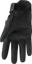 Black THOR Range Gloves in small size, showing durable design and textured grip for motorcycle riding.