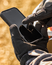 Black THOR Range Gloves, small size, protective motorcycle gloves with textured palms and secure wrist closure.
