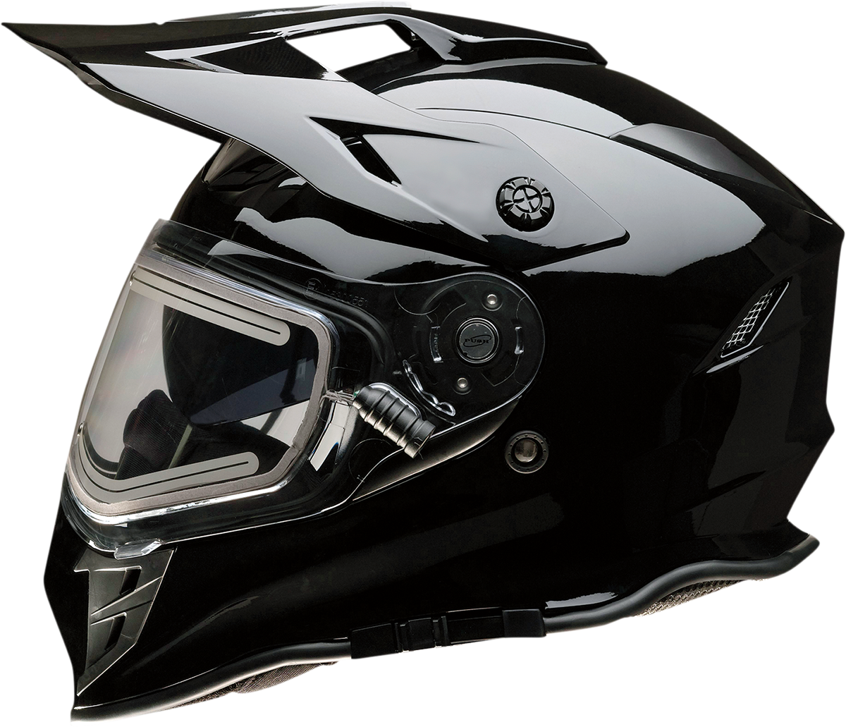 Z1R Range 2.0 Electric Snow Helmet in black, full face adult helmet with dual-pane visor, size XS, for winter sports.