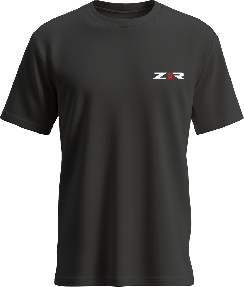 Black Z1R Fully Torqued T-Shirt in XL size, casual apparel with a relaxed fit and bold graphic design.