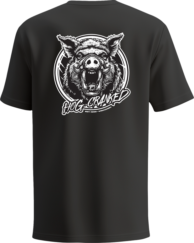 Black Z1R Hog Cranked T-Shirt in medium size, casual apparel with graphic design, perfect for everyday wear.