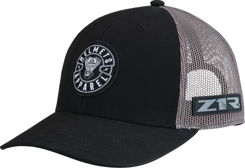 Black Z1R H and A Hat from the Headwear Group, featuring a stylish design and adjustable fit.