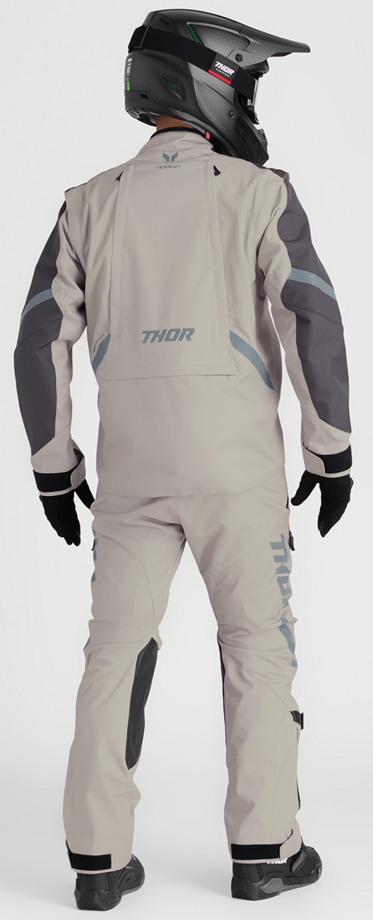 THOR Terrain off-road ATV pants in sand color, US size 36, featuring durable fabric and reinforced knees for rugged terrain.
