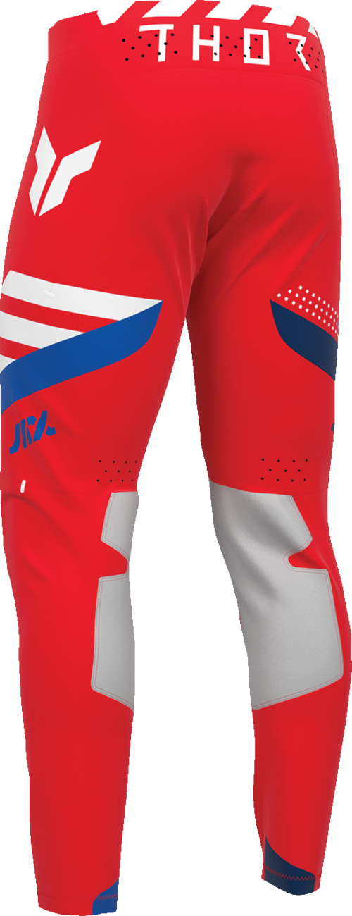 Red THOR Sportmode Synth Pants for offroad ATV riding, US size 36, featuring durable fabric and sporty design.