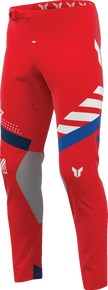 Red THOR Sportmode Synth ATV pants, US size 36, designed for offroad riding with durable, sporty fabric and reinforced details.