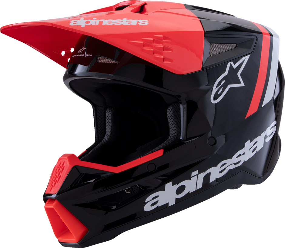 ALPINESTARS SM3 Helmet - Radium - Gloss Black/Red Fluo/White - Medium 8300826-1553-M
