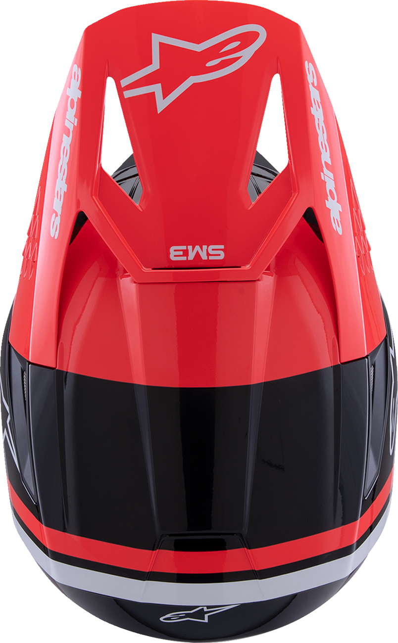 ALPINESTARS SM3 Helmet - Radium - Gloss Black/Red Fluo/White - Medium 8300826-1553-M